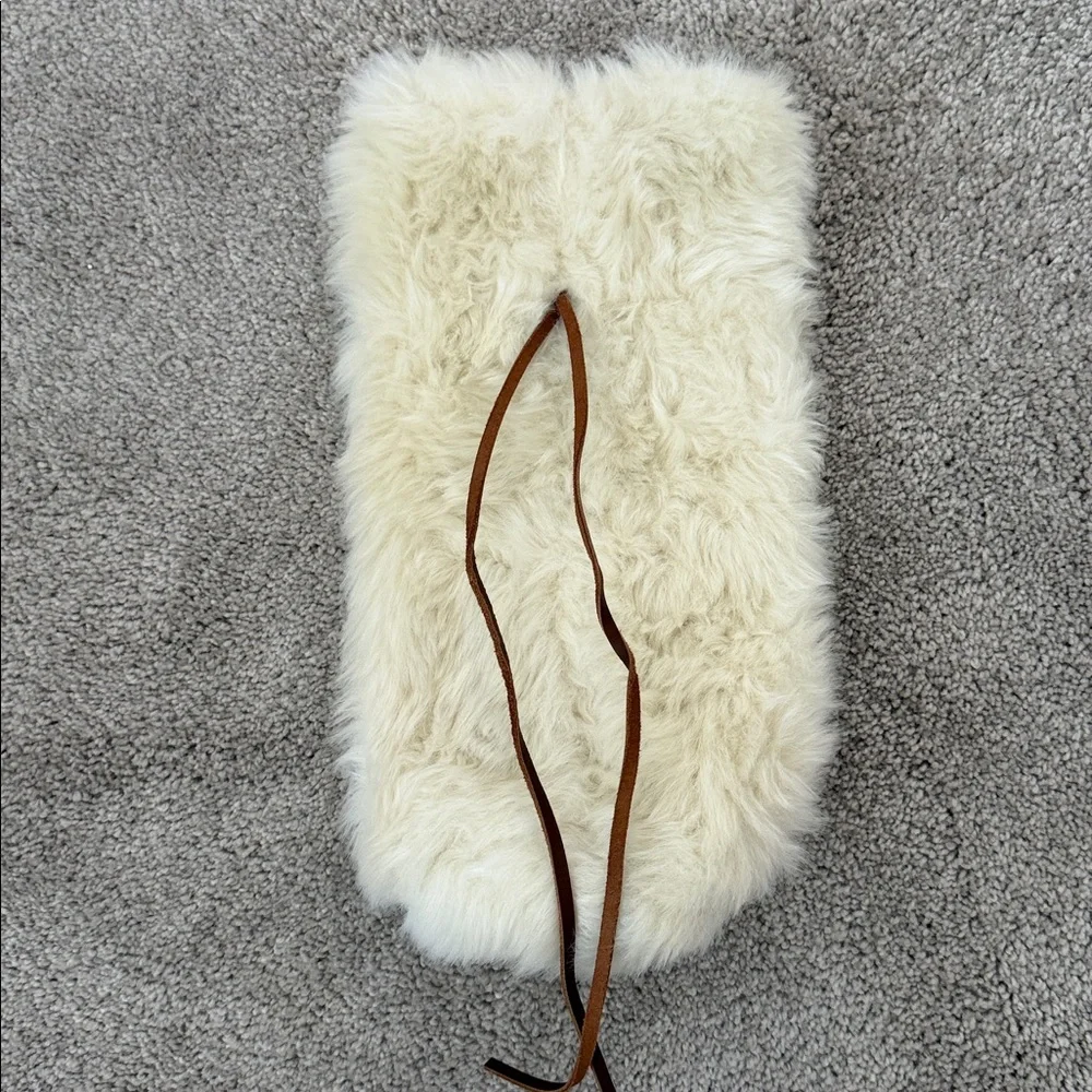 NWOT Restoration Hardware Faux Fur Wine Bag | white arctic fox